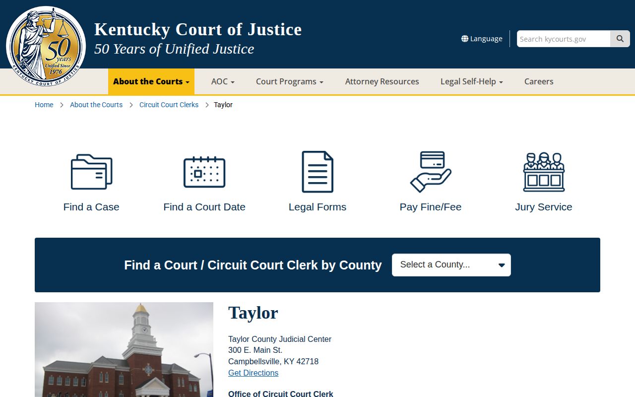 Taylor County court record and clerk information