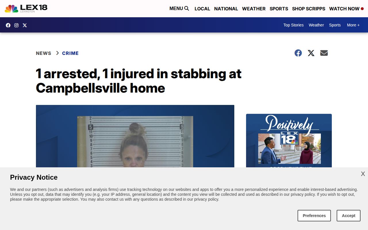 Taylor County crime news report from Lex18 about a Campbellsville arrest